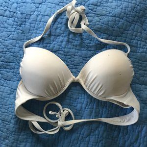 White Halter Padded Push-up Bikini Swimsuit Set